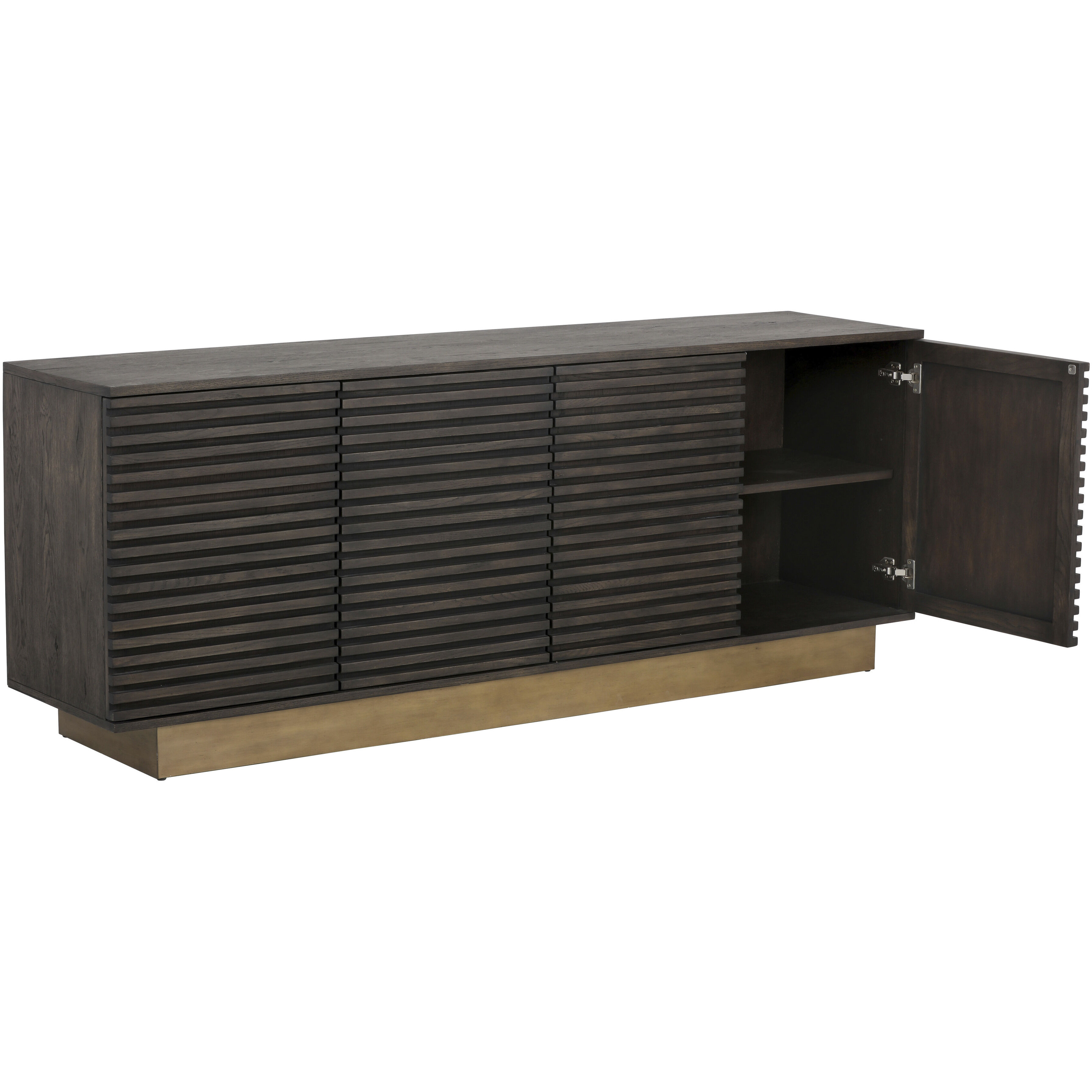 Paris 78.75 X 18 inch Espresso / Antique Brass Sideboard